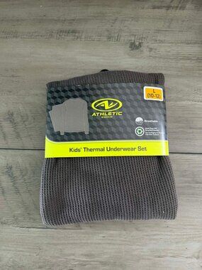NEW 2Pc 10-12  (L) Boys Brown Thermal Underwear Set-Waffle Knit